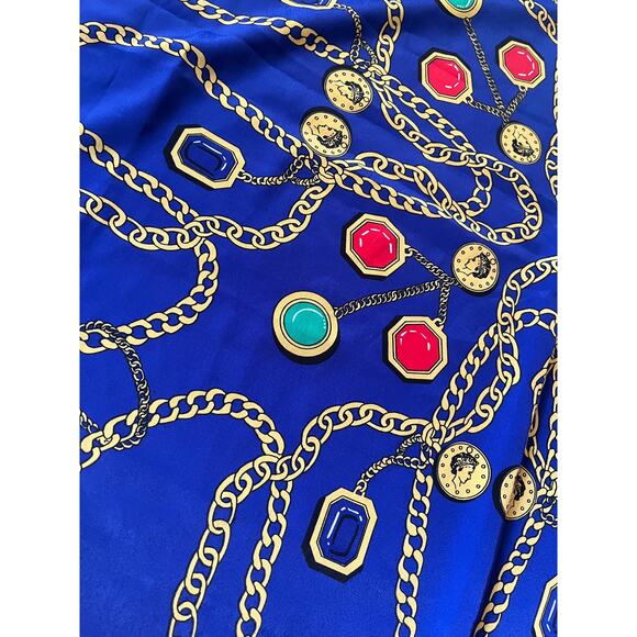 Vintage scarf with chain and jewelry print - Picture 2 of 6